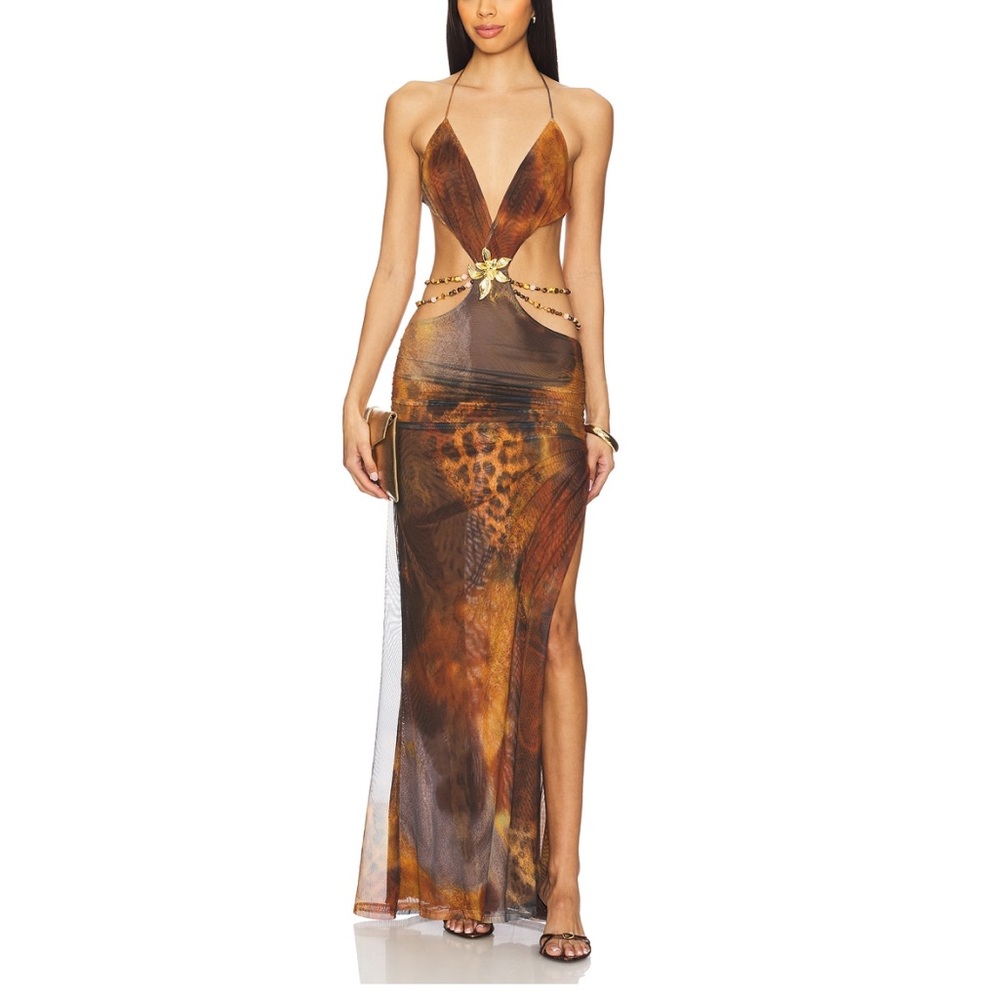 Jaded London Animal Print Maxi Dress